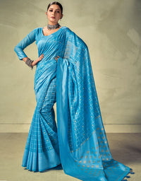 Sur Mantra Cotton Saree Blue