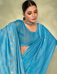 Sur Mantra Cotton Saree Blue