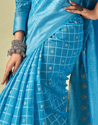 Sur Mantra Cotton Saree Blue