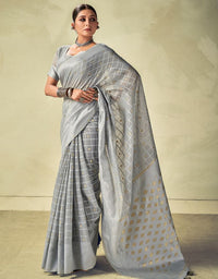 Sur Mantra Cotton Saree Grey