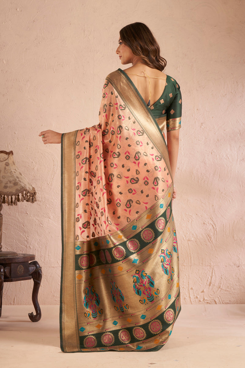 Rangini Silk in Coral Pink