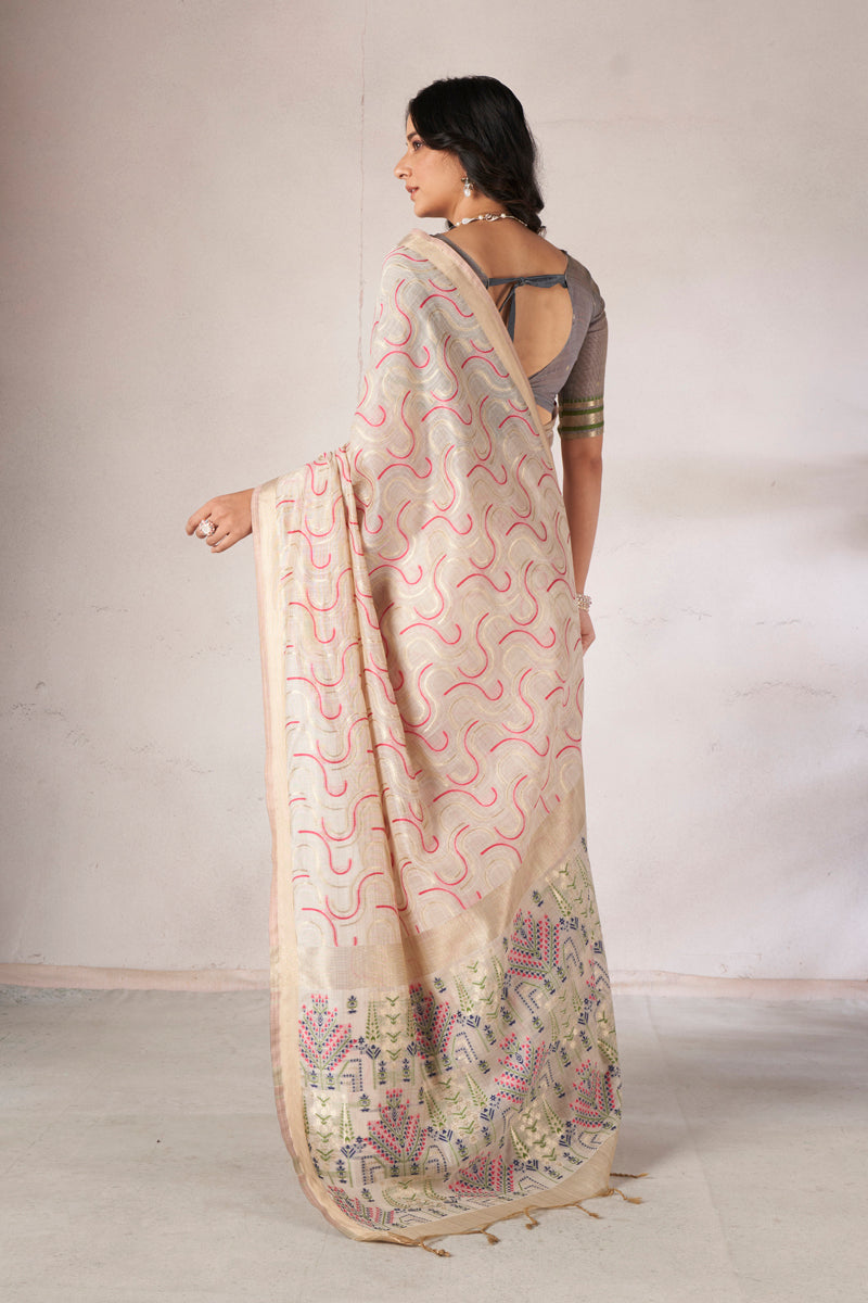 Zaika Cotton In Beige And Yellow