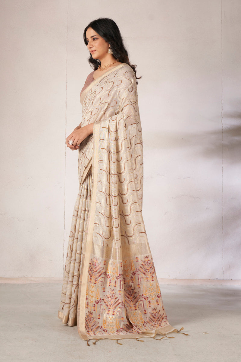 Zaika Cotton In Beige And Brown