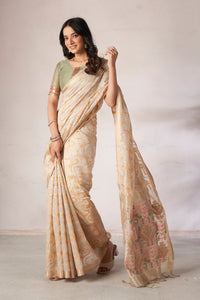 Zaika Cotton In Beige And Yellow