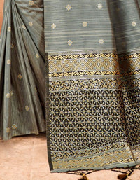 Taraash V-1 Raw Silk Saree Grey