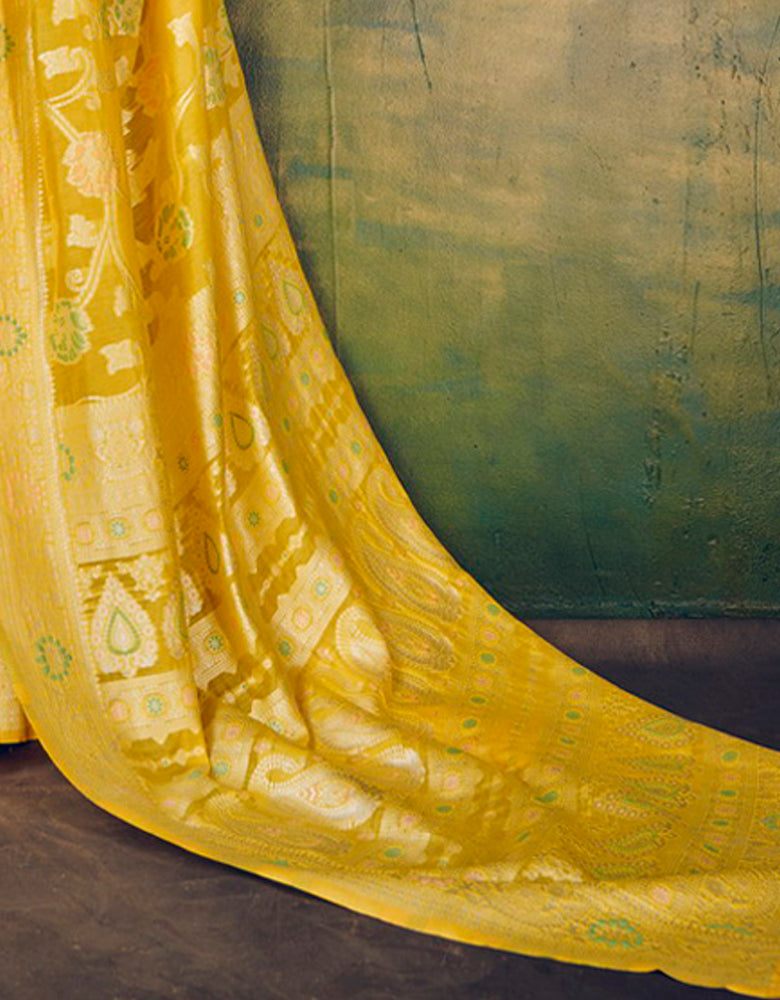 Malhari Cotton Saree Yellow (KV/V7)