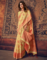 Malhari Cotton Saree Yellow (KV/V6)