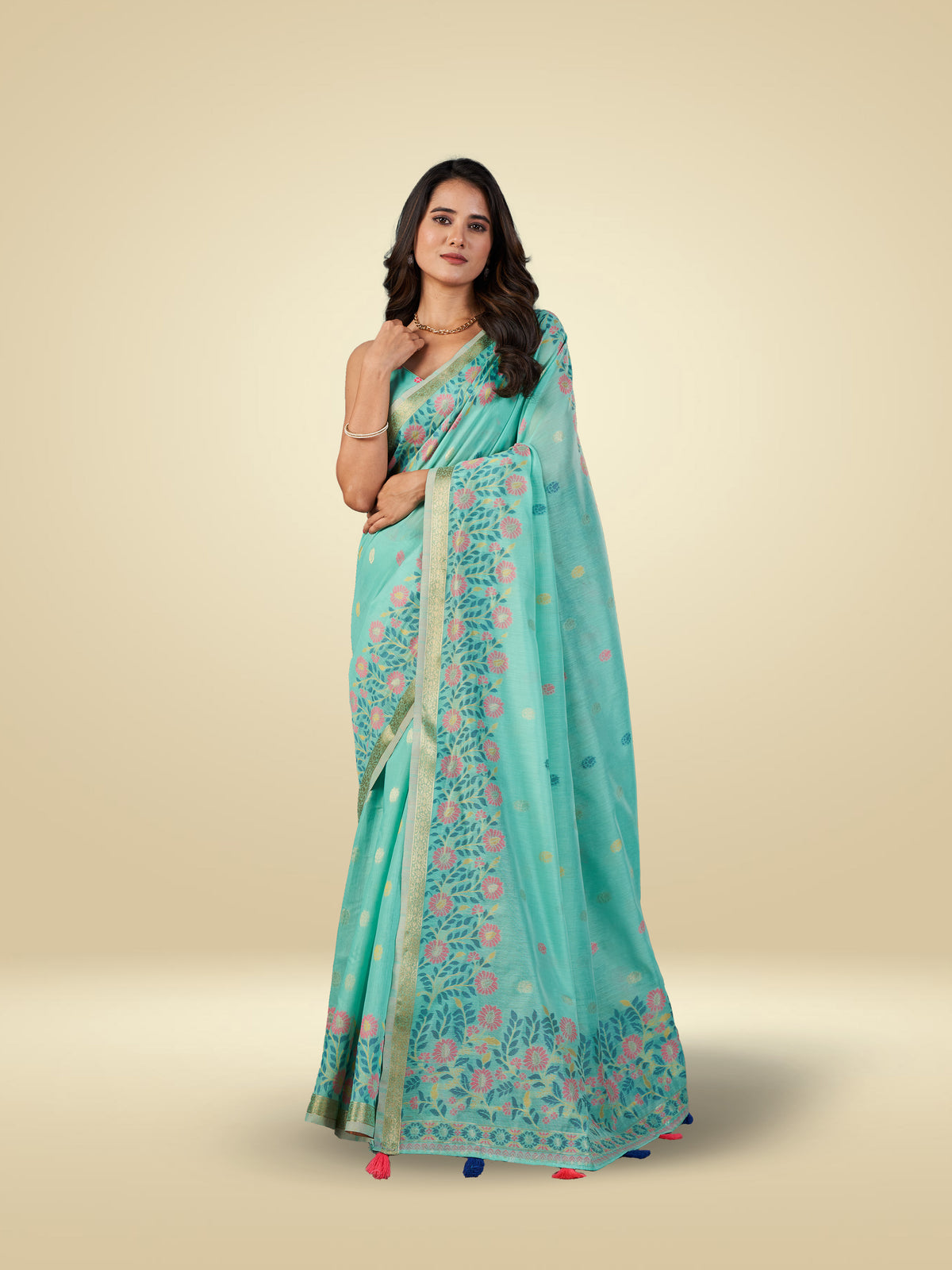 Mahira Cotton Aqua Blue