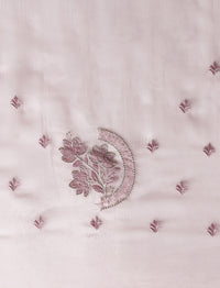 Floral Motifs Embroidered Saree with Unstitched Blouse in Purple