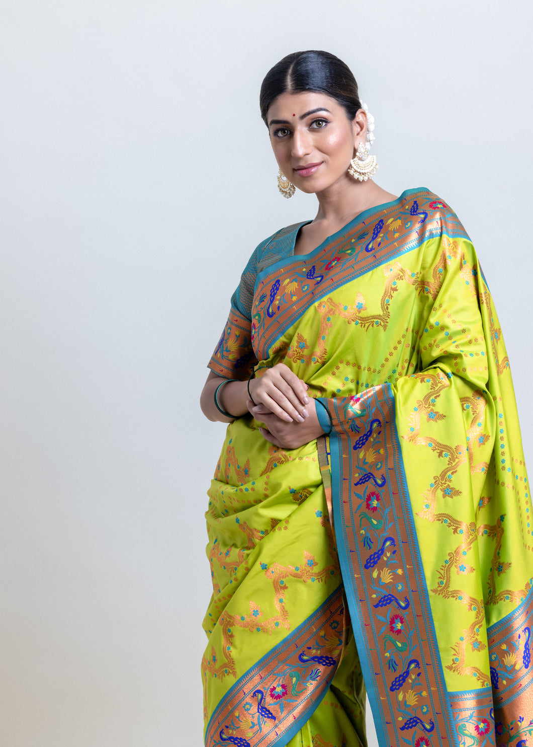 Nirali Silk Saree Lime Green