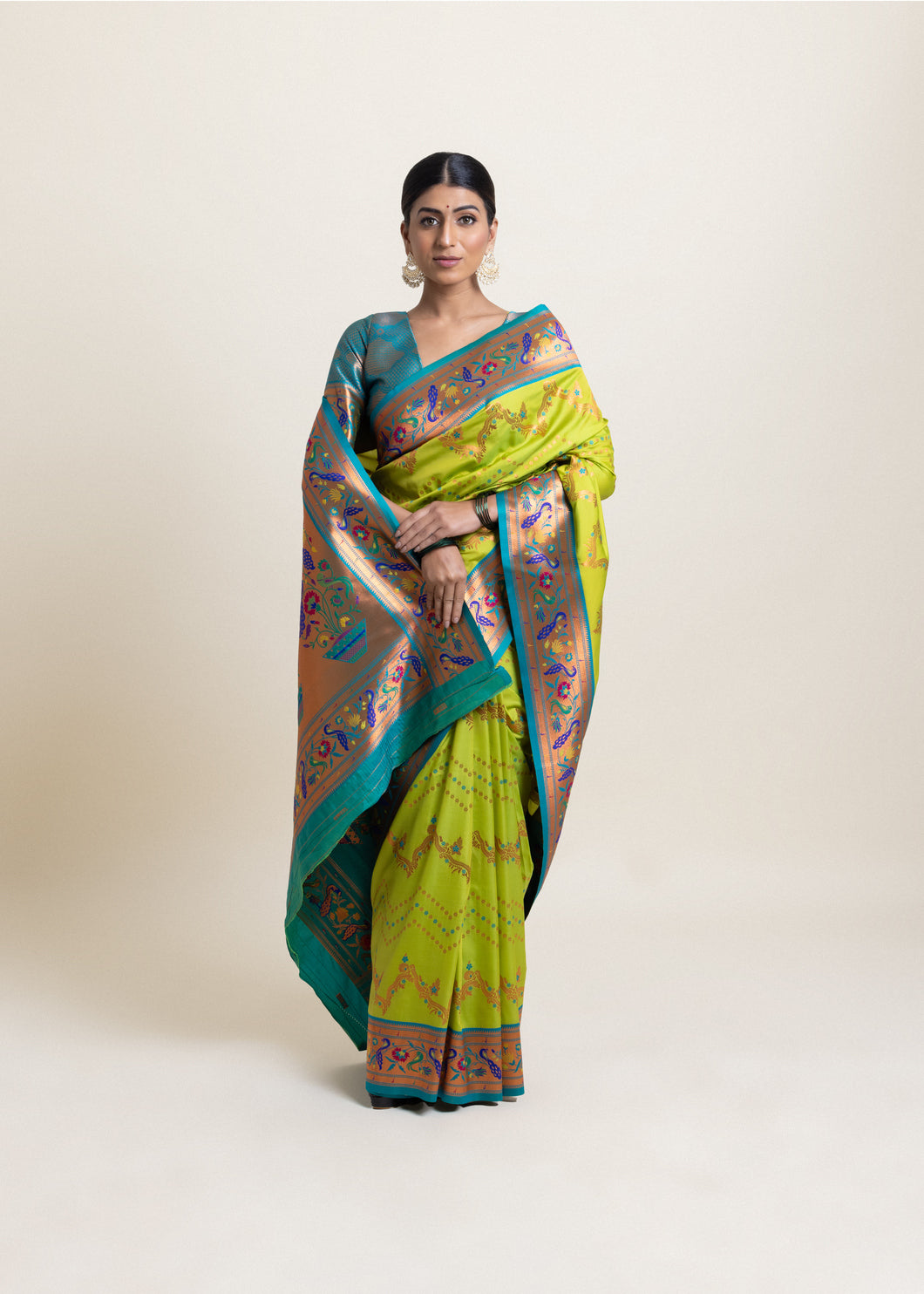 Nirali Silk Saree Lime Green