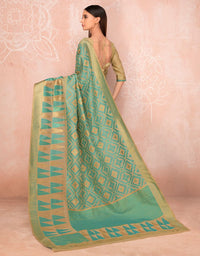 Zoya Cotton Saree Aqua Green