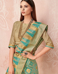 Zoya Cotton Saree Aqua Green