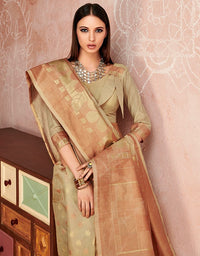 Zoya Cotton Saree Duskin Beige