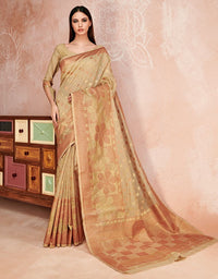 Zoya Cotton Saree Duskin Beige