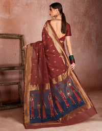 Kaya Cotton Saree Earthy Brown