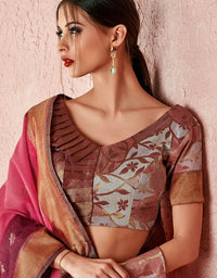 Kaya Cotton Saree Coral Pink