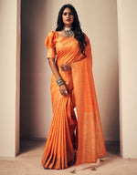 Crystal Kanjivaram Silk Saree Orange