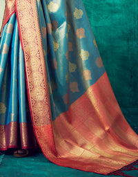 Nirvana Kanjivaram Silk Saree Blue (V4)