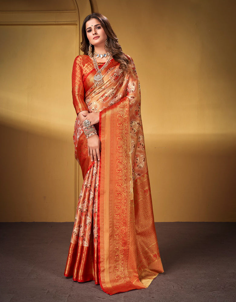 Nirvana Dharma Varam Silk Saree Orange (V1)