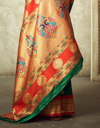 Rajwadi Paithani Silk Saree Green