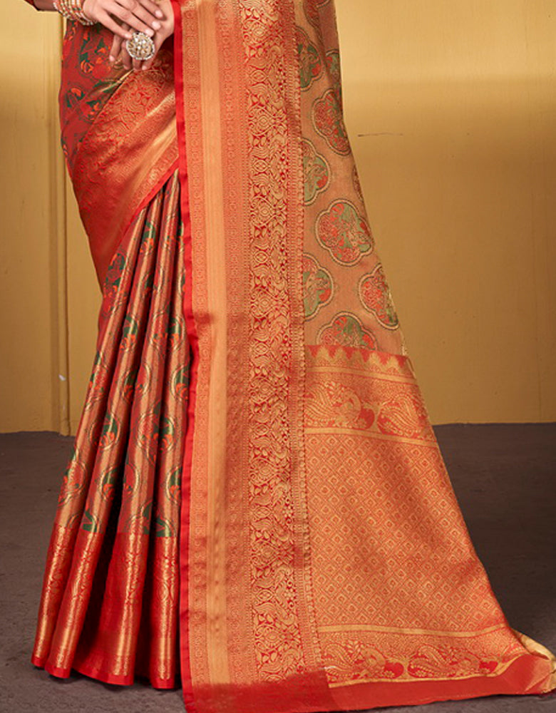 Nirvana Dharma Varam Silk Saree Red (V1)