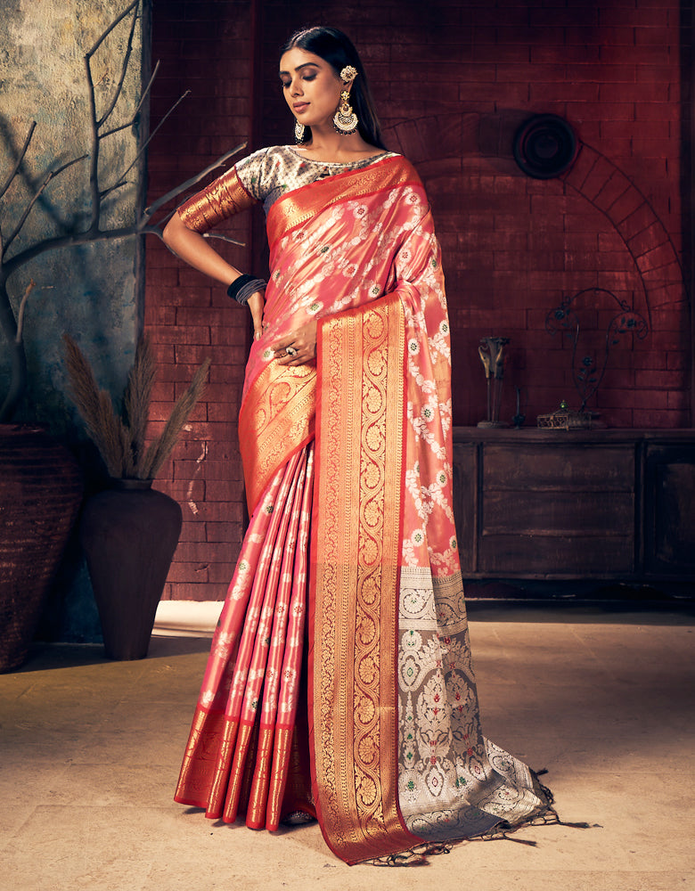 Nirvana Kanjivaram Silk Saree Red (V2)