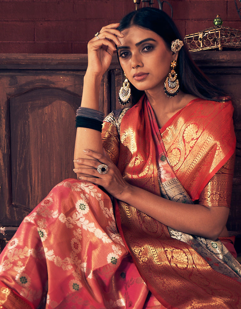 Nirvana Kanjivaram Silk Saree Red (V2)