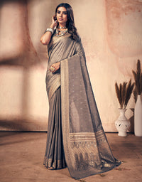 Shubhra Kanjivaram Silk Saree Beige