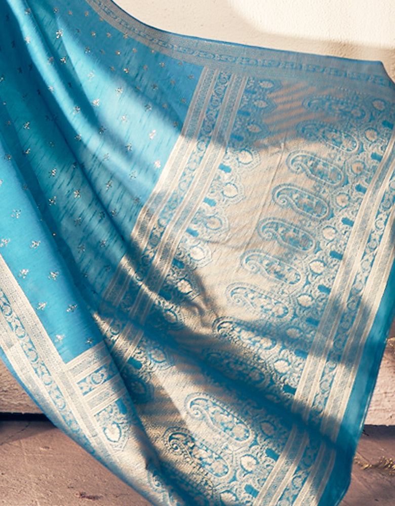 Shubhra Kanjivaram Silk Saree Blue