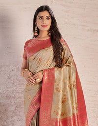 The Happy Vastra Silk Saree Beige