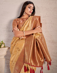 The Happy Vastra Silk Saree Golden