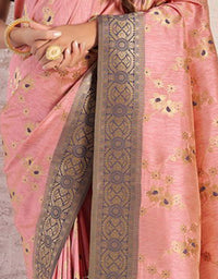 The Happy Vastra Silk Saree Salmon