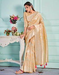 The Holy Vastra Silk Saree Beige