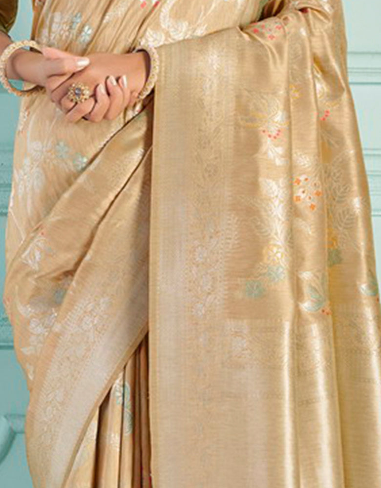 The Holy Vastra Silk Saree Beige