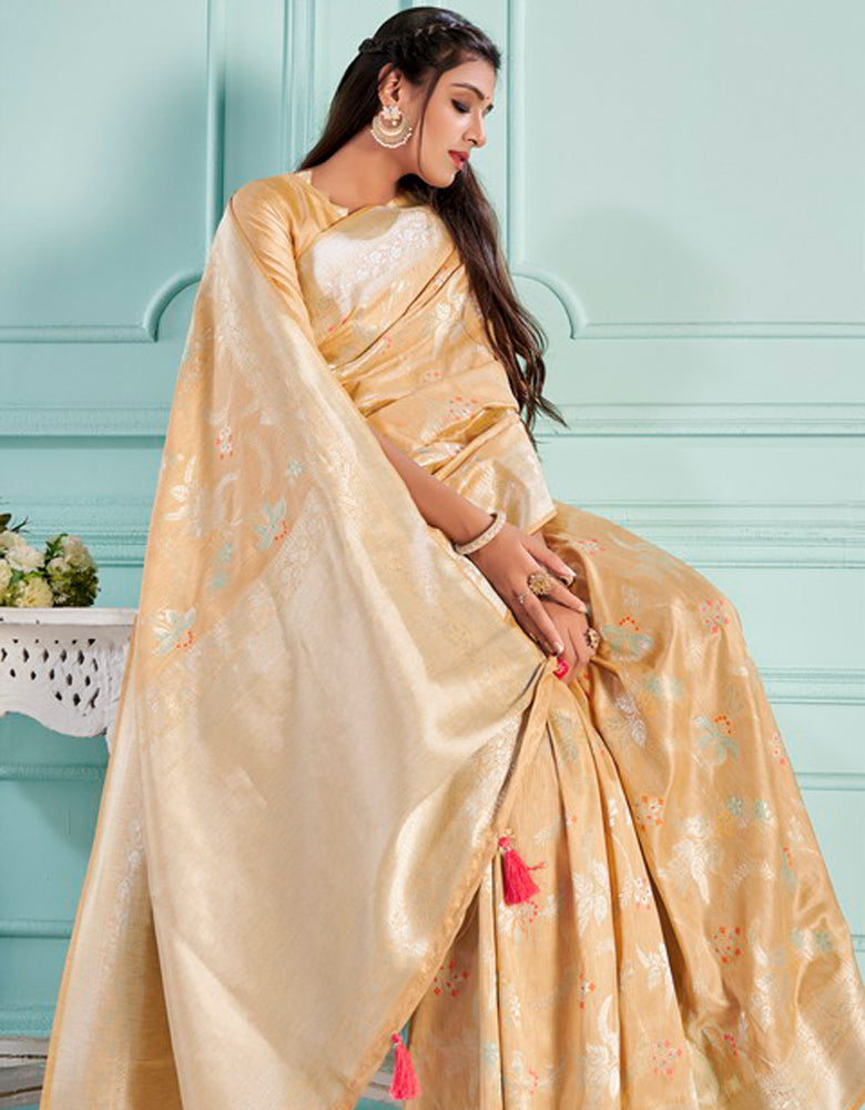 The Holy Vastra Silk Saree Beige