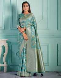 The Holy Vastra Silk Saree Blue