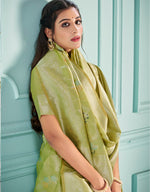 The Holy Vastra Silk Saree Lime Green