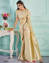 The Holy Vastra Silk Saree Off White