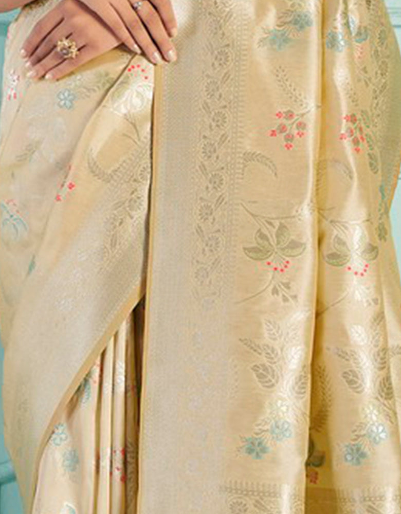 The Holy Vastra Silk Saree Off White