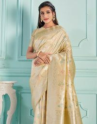 The Holy Vastra Silk Saree Off White