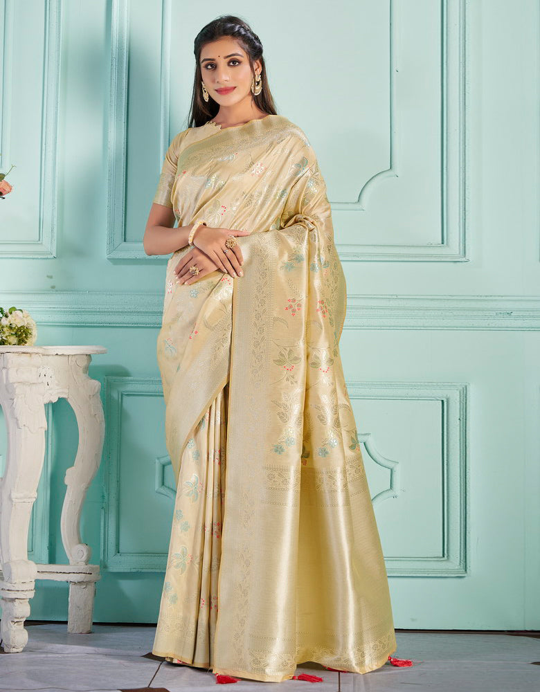 The Holy Vastra Silk Saree Off White