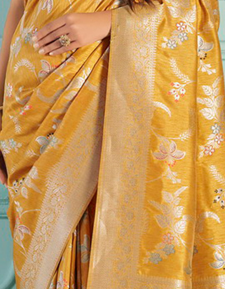 The Holy Vastra Silk Saree Yellow