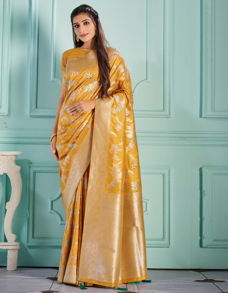 The Holy Vastra Silk Saree Yellow