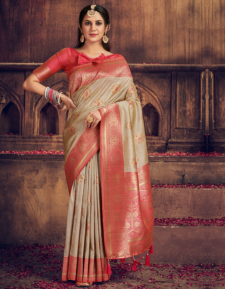 The Intense Vastra Silk Saree Beige