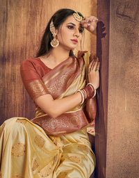 The Intense Vastra Silk Saree Golden