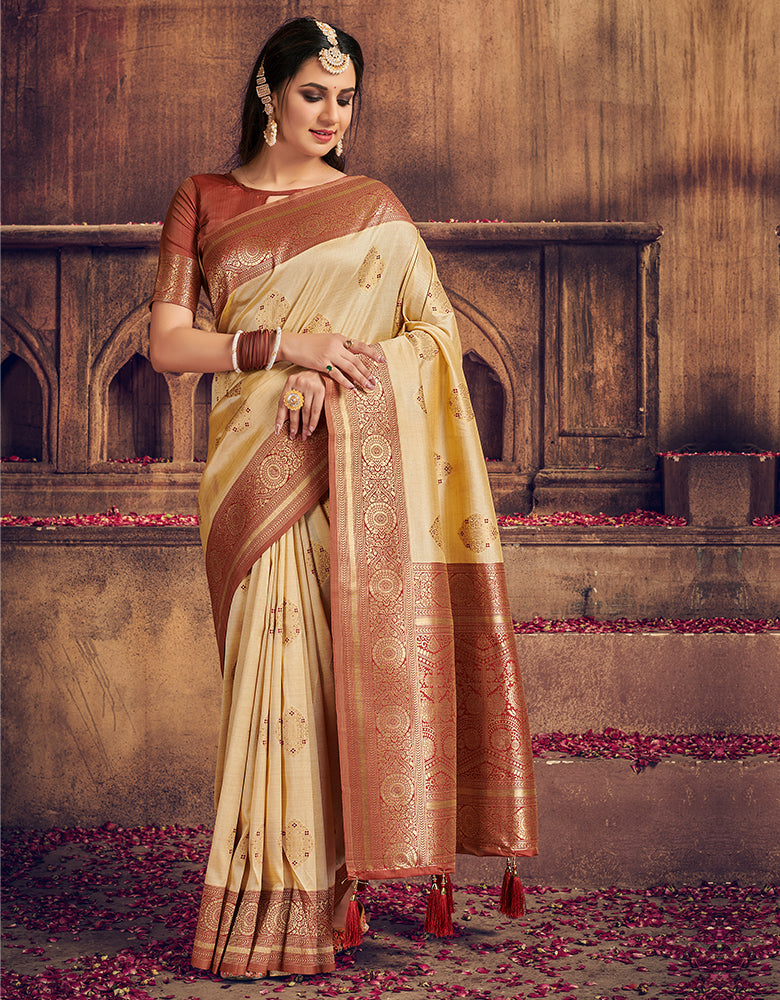 The Intense Vastra Silk Saree Golden