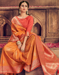 The Intense Vastra Silk Saree Orange