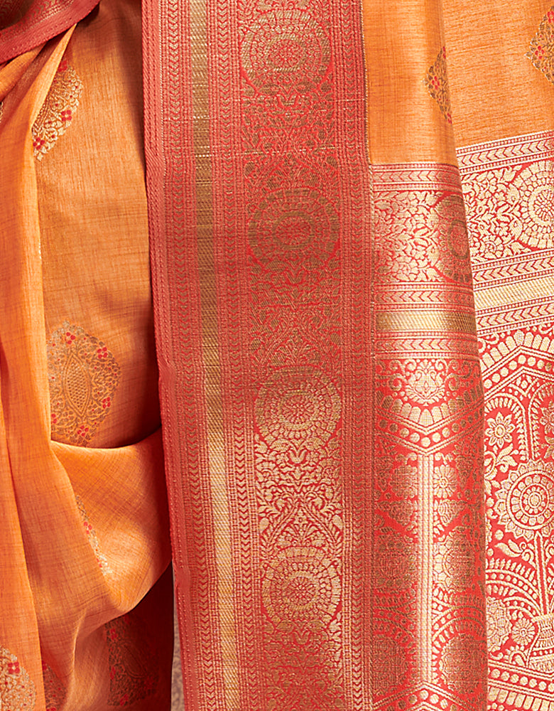 The Intense Vastra Silk Saree Orange