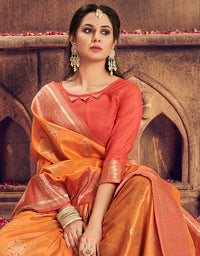 The Intense Vastra Silk Saree Orange